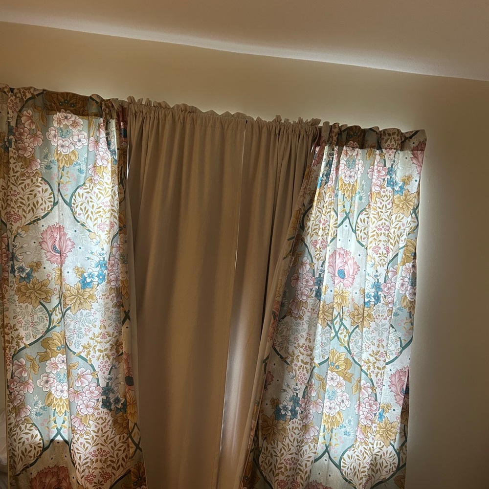 Anthropologie Multicolor Floral Curtains